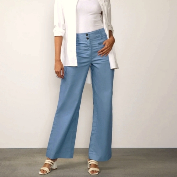 New York & Company Pants - New York & Company Light Blue Wide Leg Pants